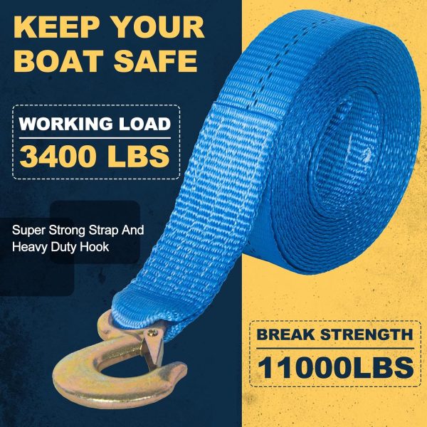 Aniterbo Boat Winch Strap Blue 11,000 lbs-3