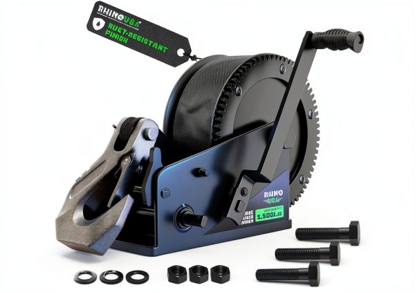 Boat Trailer Winch Rhino USA Quick Detach Black-0