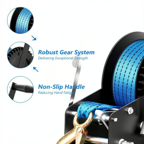 ROMON 3500lb Boat Trailer Winch Heavy Duty-4
