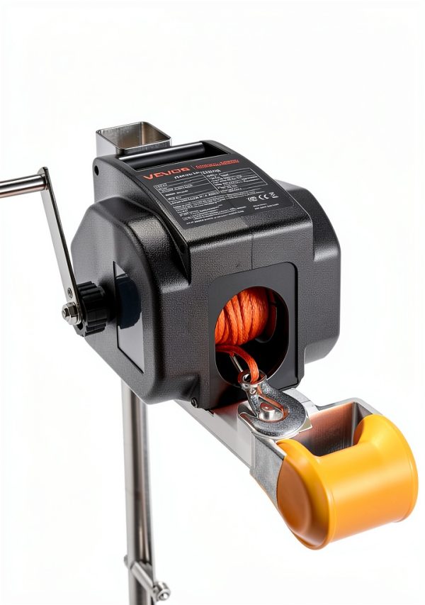 VEVOR 300 W Electric Boat Winch Black P2000-4-5
