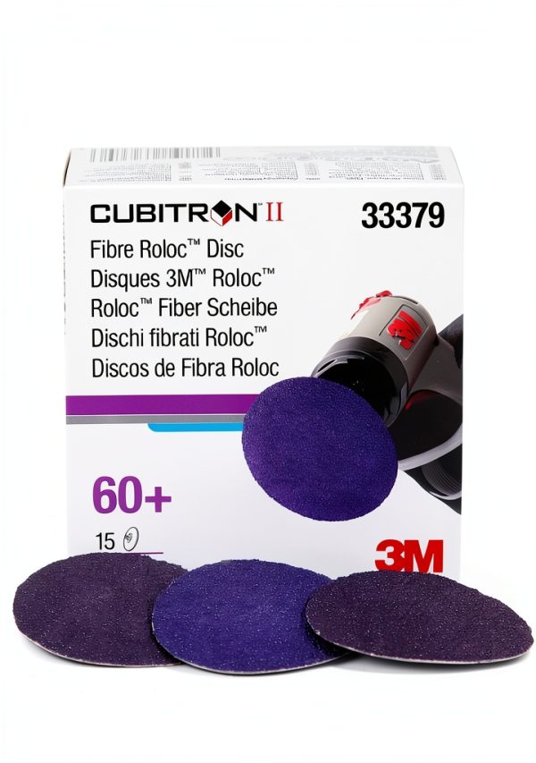Cubitron 3M Roloc Fibre Disc 786C 60 Grit 2in (50mm) 15-Disc Pack-0